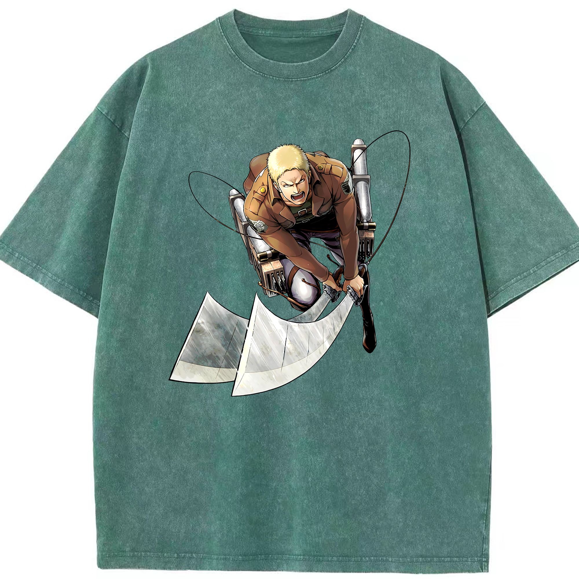 （画像用） 進撃の巨人 ライナー・ブラウン Attack on Titan Reiner Braun 綿100% ヴィンテージ風 半袖Tシャツ（フロントプリント）